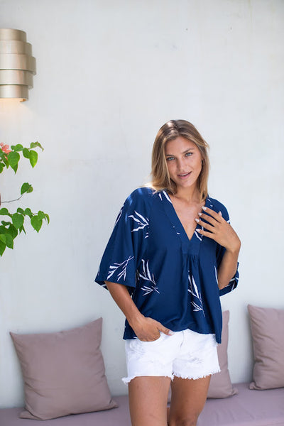 Palmer Top - Navy fern - Batik - Gypsy Of Eden